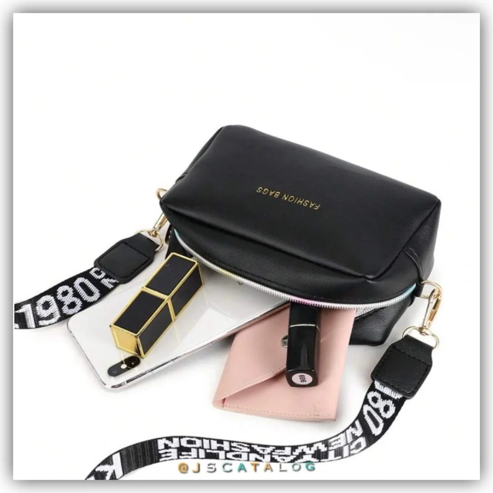 NEW Black Leather Crossbody Purse Bag